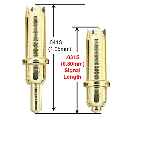 리노공업 스프링 콘택트 프로브(리노핀) — 신호 길이 0.80mm 핀