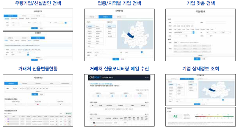 CREPORT 거래처 신용관리 서비스 화면