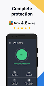 AVG AntiVirus 앱 화면
