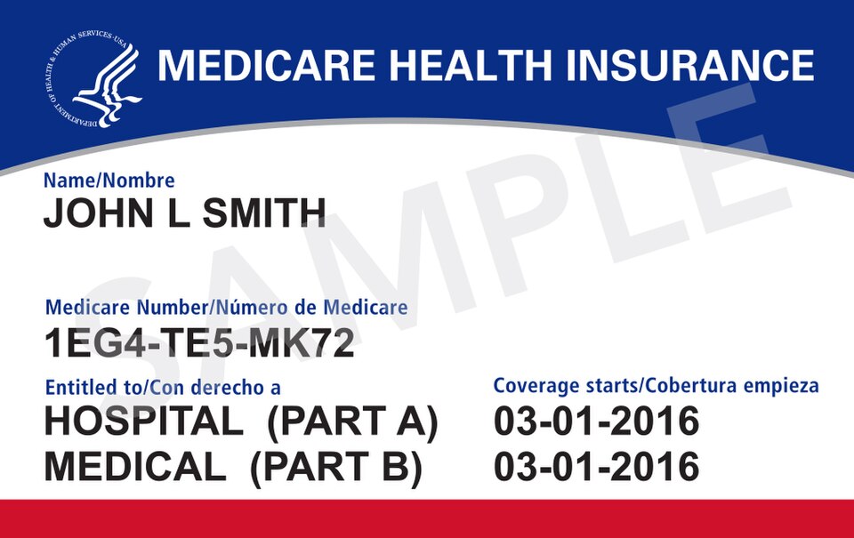 US Medicare card sample