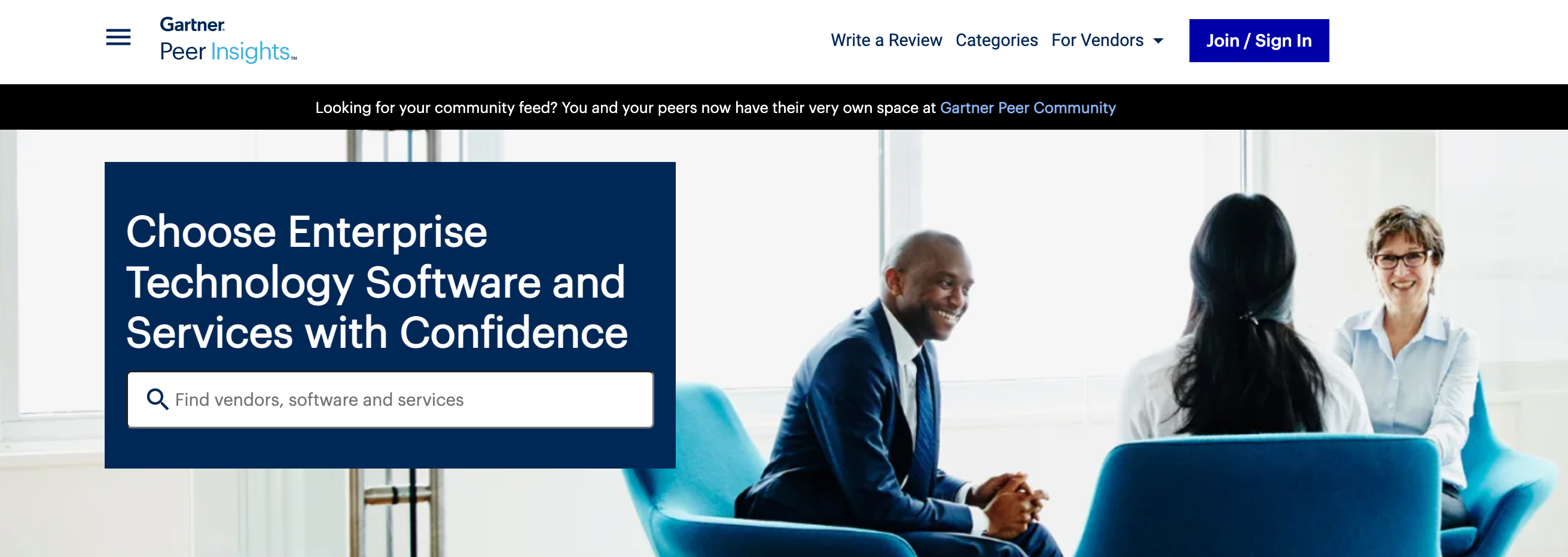 Gartner Peer Insights 홈페이지