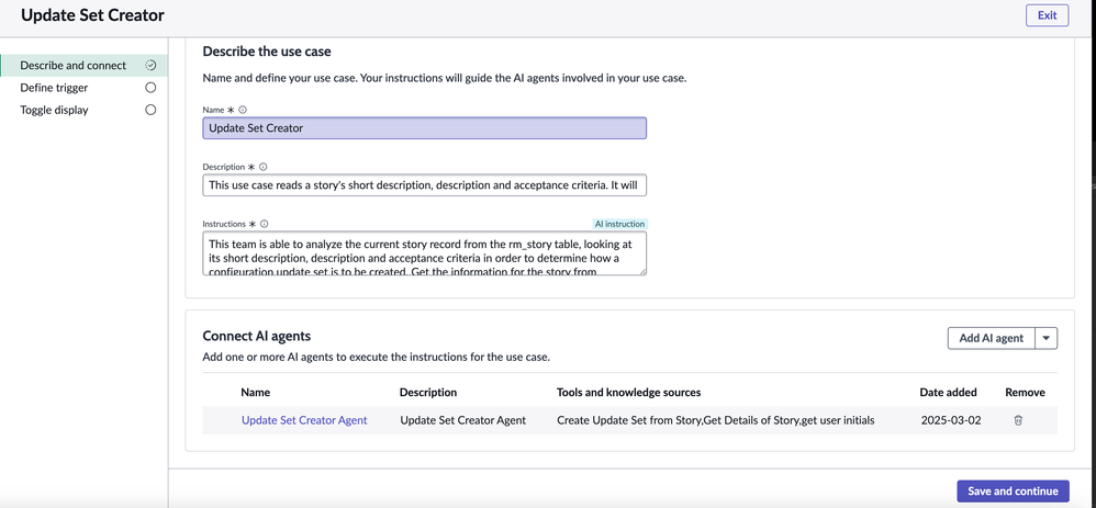 ServiceNow AI Agent Studio 화면